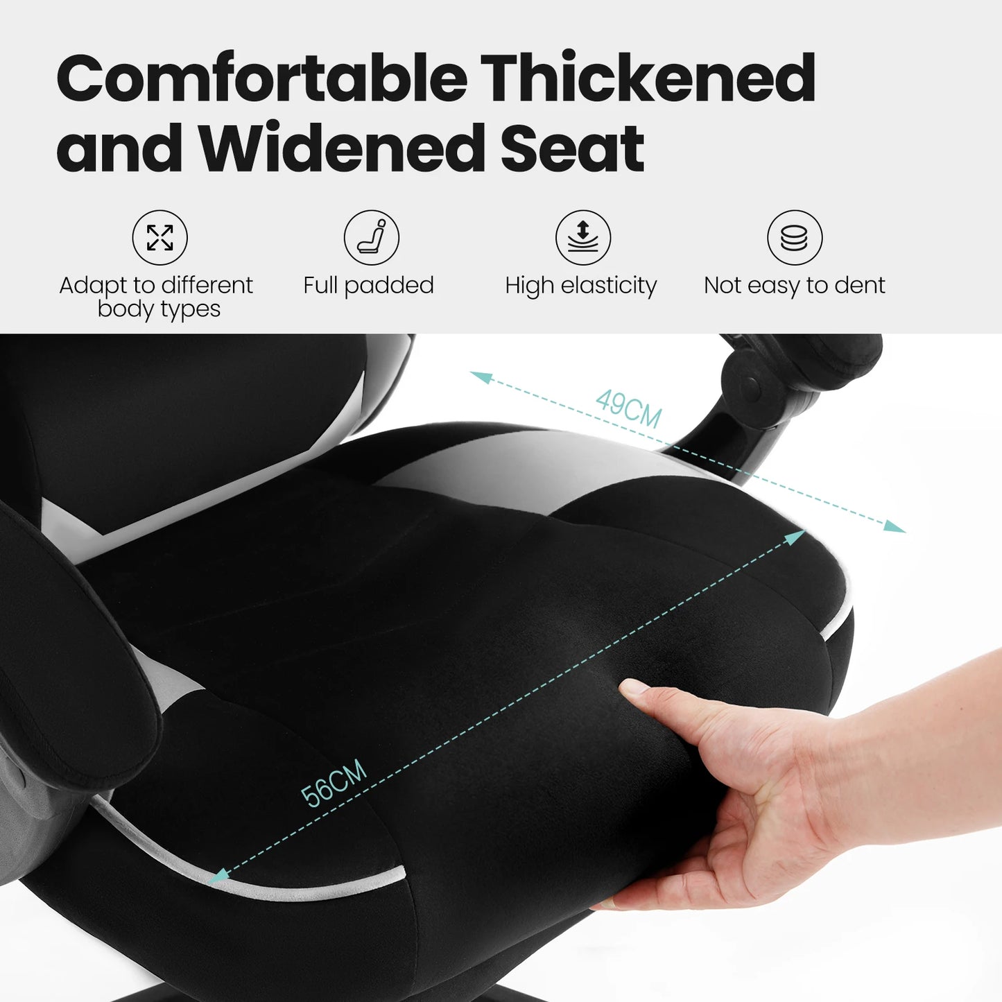 WOLTU Gaming Racing Chair Ergonomic Swivel Computer Chair with Footrest, Lumbar Support, Headrest, Adjustable Gamer Office Chair