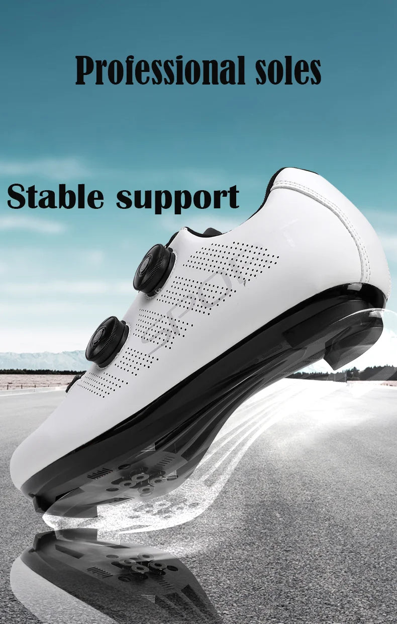 Ultra-Light Cycling Shoes, Breathable and Lightweight, SPD-Compatible Hard Soles for Road Mountain Bike Competition Training