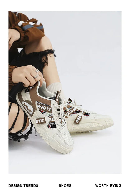 Zapatillas de hombre tipo skate para verano, en cuero, informales y de moda, para exterior, running, deporte, senderismo y tenis, con plataforma, diseño de lujo