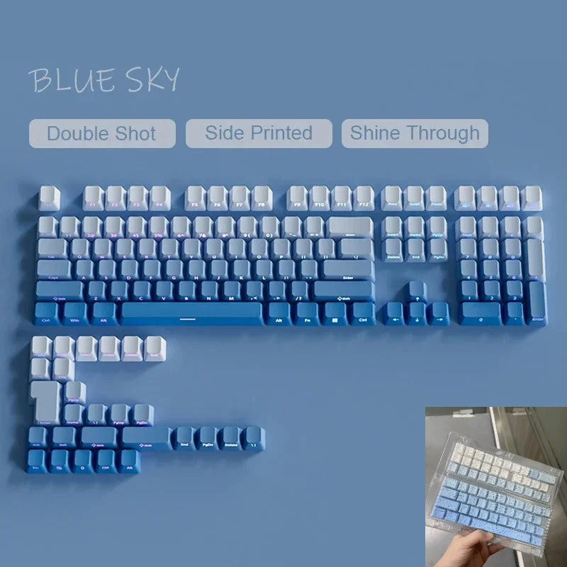 Nuovi keycap per tastiera meccanica da gaming 60/64/84/98/108 con switch MX, 135 tasti, profilo OEM, PBT, incisione laterale, sfumatura rosso e nero