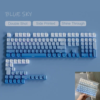 Nuovi keycap per tastiera meccanica da gaming 60/64/84/98/108 con switch MX, 135 tasti, profilo OEM, PBT, incisione laterale, sfumatura rosso e nero
