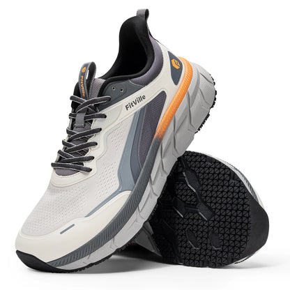 FitVille Men's Wide Toe Box Shoes, Cushioned Sneakers, Non-Slip, Lightweight, Breathable Running Shoes for Swollen Feet