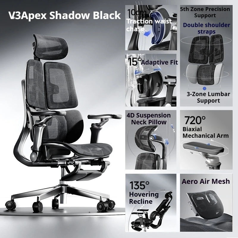 Ergonomischer Office-Mesh-Stuhl, moderner Executive-Computer- und Gaming-Stuhl, drehbar, rollbar und verstellbar