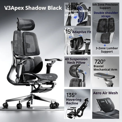 Ergonomischer Office-Mesh-Stuhl, moderner Executive-Computer- und Gaming-Stuhl, drehbar, rollbar und verstellbar