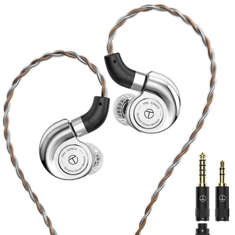 TRN Conch Lucky Bag In-Ear Monitors – DLC Diamond Dynamic HiFi Wired Earphones with Tuning Nozzle Filters for Xiaomi