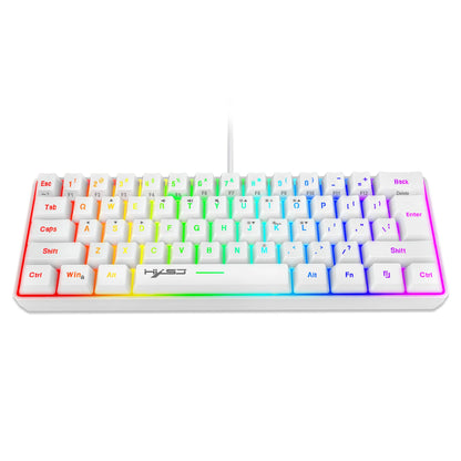 Novo mini teclado gaming com fios, teclado de membrana fino de 61 teclas, brilho RGB tátil e várias combinações de teclas rápidas, adequado para gaming e escritório