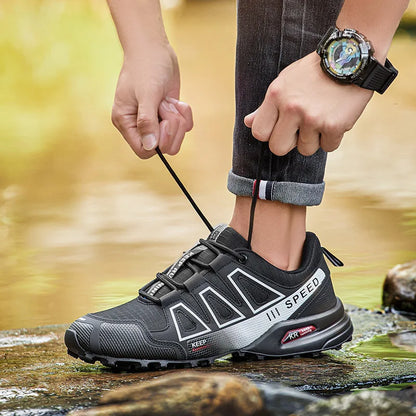 Men’s Lockless Cycling Shoes, Outdoor Mountain Cross-Country Non-Slip Hiking Shoes, Breathable Sports Shoes, Road Cycling Shoes