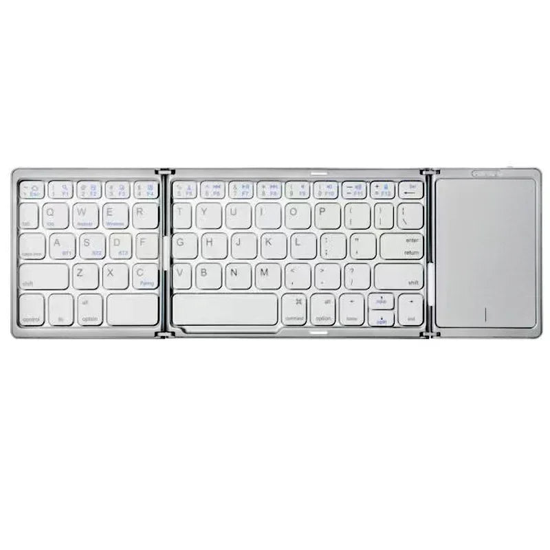 Mini Folding Wireless Bluetooth Keyboard Russian Spanish Arabic Hebrew Portuguese with Touchpad for Windows, Android, IOS