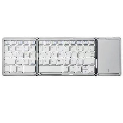 Mini Folding Wireless Bluetooth Keyboard Russian Spanish Arabic Hebrew Portuguese with Touchpad for Windows, Android, IOS