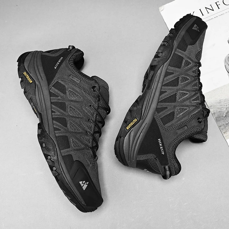 HIKEUP Fashion Outdoor Shoes Hiking Men's Sports Casual Mountain Trekking Boots Camping Sneakers for Men Non-slip Wear-resistant