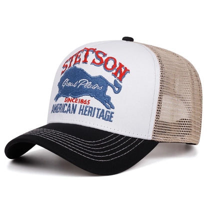 2025 Personalized New Truck Hat STETSON Red Bear Breathable Mesh Hat Street Hip Hop Hat Daily Casual Wear Sunshade Baseball Hat