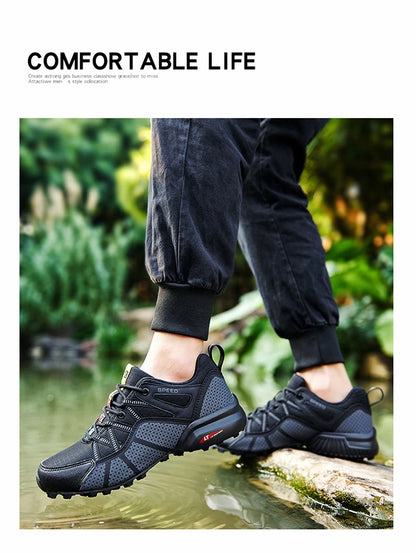 Men's Hiking Shoes All-terrain Outdoor Sports Shoes Breathable Mesh Non-slip Wear-resistant Hiking Shoes Outdoor Cycling Shoes