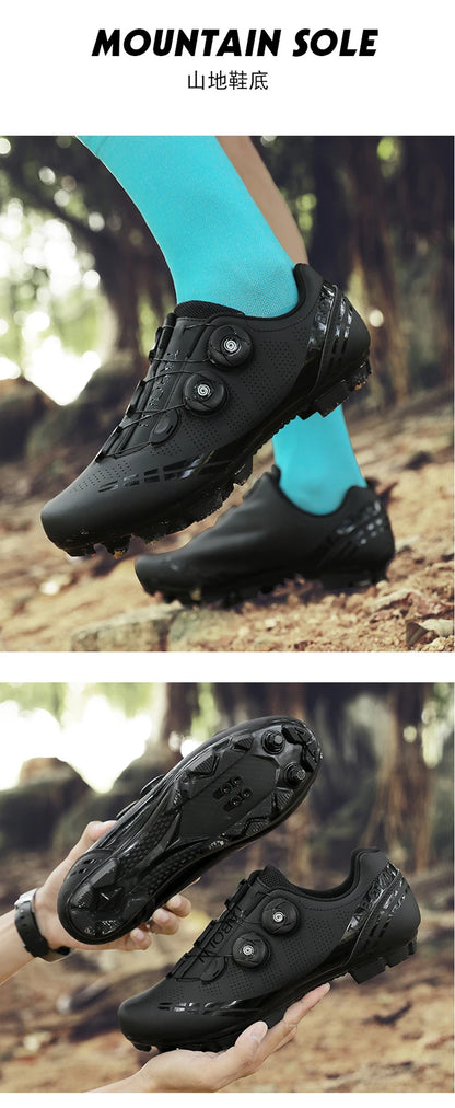 MTB Cycling Shoes Breathable Men’s and Women’s Off-Road Mountain Bike Cycling Shoes Self-Locking Speed Mountain Bike Pedal Shoes