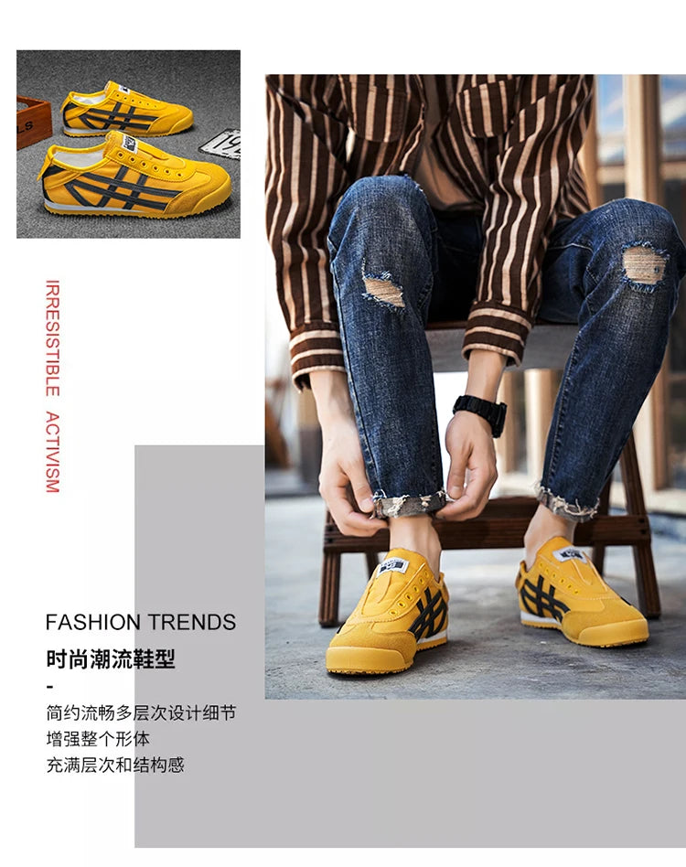 Men's Classic Running Shoes Lace-Up Flat Bottom Sports Shoes Soft Sole Walking Gym Breathable Couple Casual Canvas Tennis Shoes