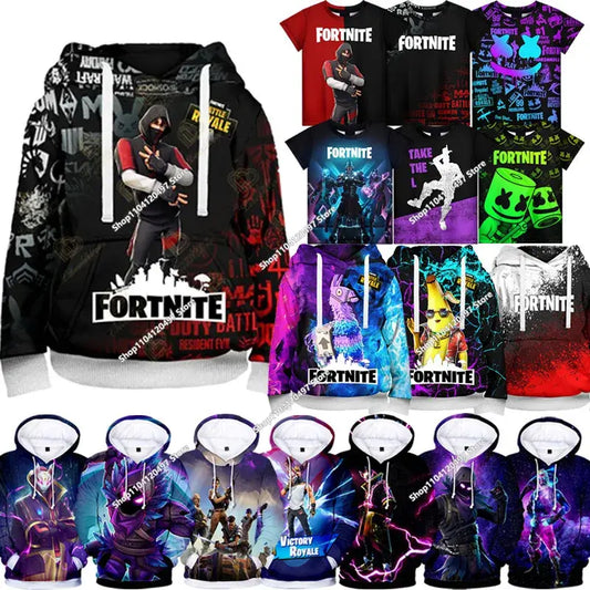 Kinderbekleidung Herbst-Pullover-T-Shirt-Hoodie – neue Fortnite-Freizeitmode für Kinder, komfortable Streetwear