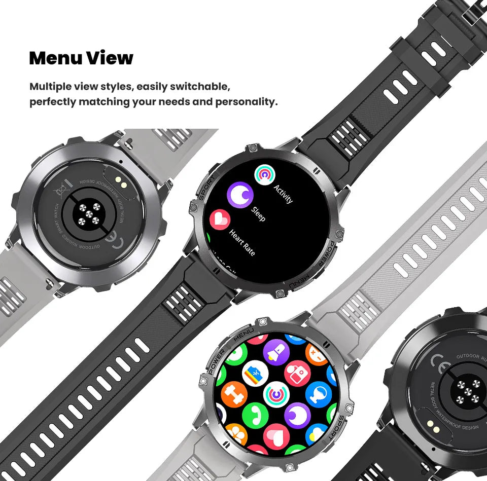 2026 New Military TANK X3 Smartwatch für Herren, 1000mAh Akku, 10ATM wasserdicht zum Schwimmen, GPS-Route, 1.75" AMOLED HD, Anrufe, Sport-Smartwatch