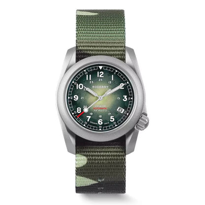 BODERRY Men's Automatic Watch 40MM Titanium Pilot Sport Mechanical Wristwatch 100m Waterproof Sapphire C3 Luminous NH35