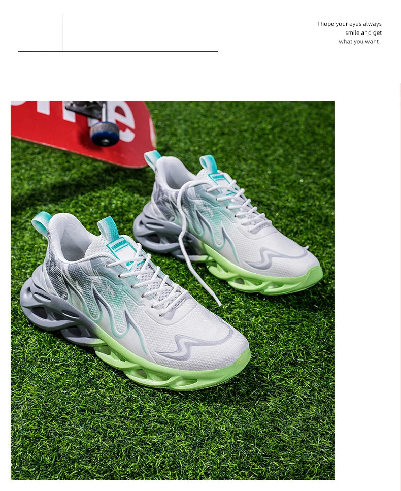 Men's Running Shoes Breathable Mesh Sports Shoes Cushioned Casual Sneakers Lightweight Comfortable Tennis Shoes Athletic Footwear