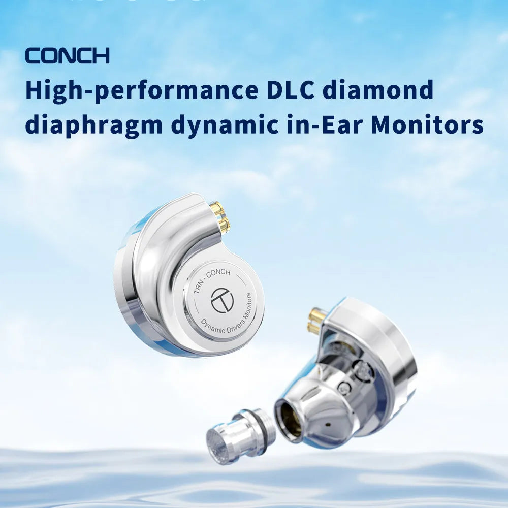 TRN Conch Lucky Bag In-Ear Monitors – DLC Diamond Dynamic HiFi Wired Earphones with Tuning Nozzle Filters for Xiaomi