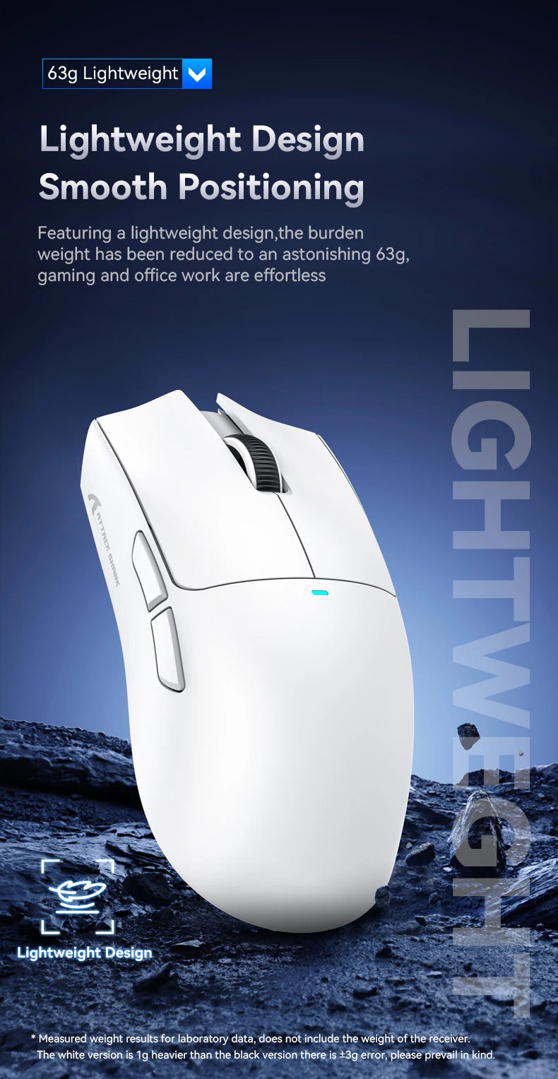 Ratón gaming ATTACK SHARK X11 y ratón inalámbrico X11 SE 22000 DPI, sensor PAW3311, BT/2.4G/con cable, ligero de 59g, 2000W clics