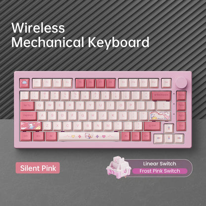 Tastiera meccanica gaming personalizzata Akko 5075 V3 75% ANSI-US con manopola del volume, hot-swappable, RGB, USB Type-C/2.4g e BT5.0 tri-mode