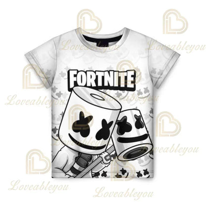 Fortnite 3D Printed Short Sleeve T-Shirt Game Cartoon Print Battle Royale Adult Kid Clothes Kids T-shirt Harajuku T-shirt