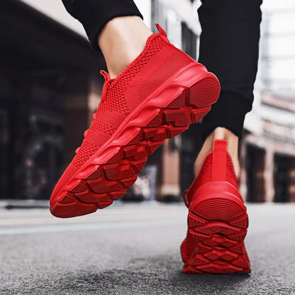 Men's Running Shoes Soft Soles Wear-Resistant Breathable Sports Shoes Mesh Outdoor Fashion Big Size Tennis Shoes for Men