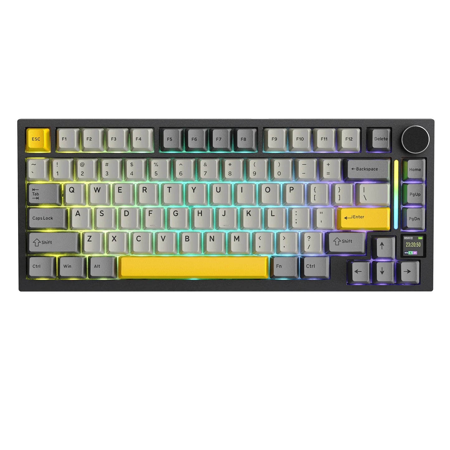 Attack Shark X820Ultra Wireless 75% Mechanical Gaming Keyboard with Screen & Knob Hot Swappable 2.4GHz/BT/Wired RGB