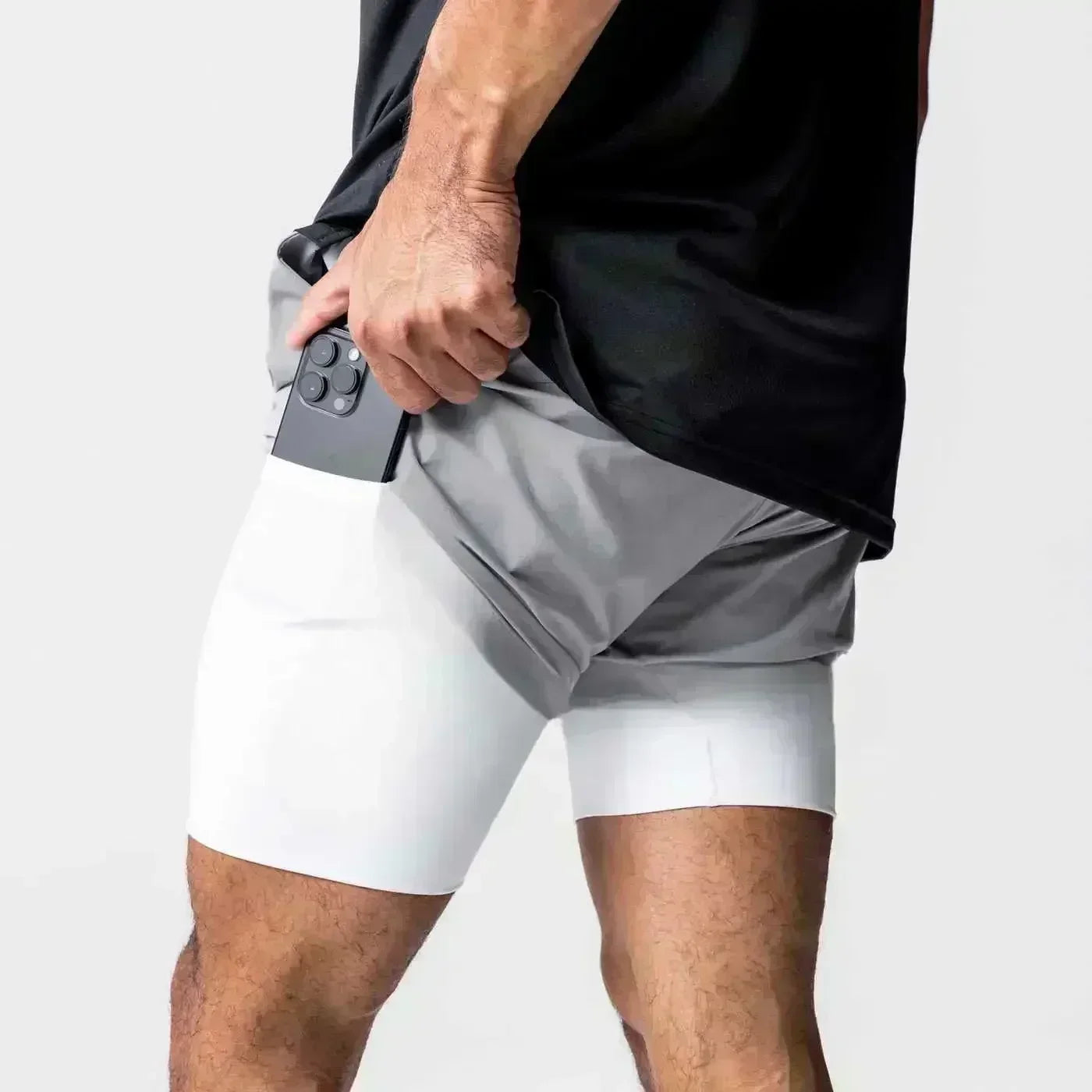 Pantaloncini da palestra da uomo Anime Demon Slayer ad asciugatura rapida, pantaloncini doppio strato 2 in 1, sportswear Y2K estate 2026, streetwear traspirante