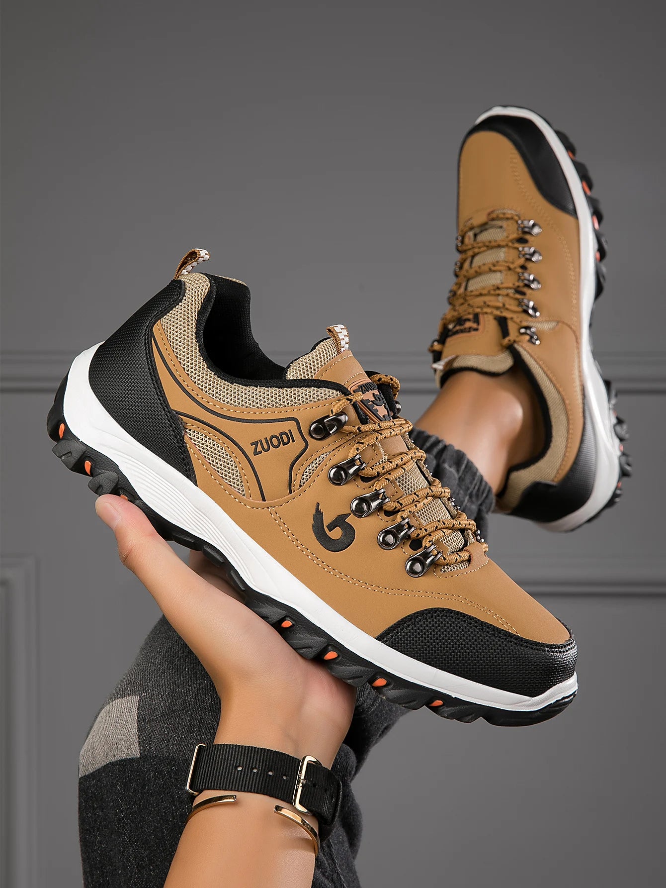 Zapatillas de senderismo para hombre nuevas, transpirables, ultraligeras y antideslizantes, para deportes al aire libre, camping y running