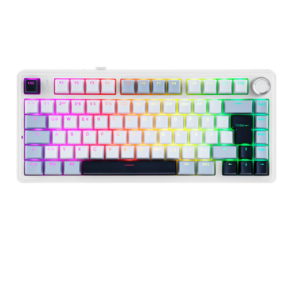 Teclado mecânico sem fios EPOMAKER x AULA F75 ISO-DE com conectividade tri-modo, layout alemão QWERTZ e bateria de 4000 mAh