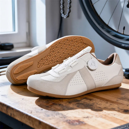Scarpe da mountain bike da donna senza chiusura, senza tacchette, scarpe da ciclismo su strada RB Speed con suola in gomma, scarpe da ciclismo da uomo con suola in gomma