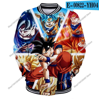 Uniforme da baseball streetwear Dragon Ball per uomo e donna, costume Son Goku per adulti, giacca primaverile e autunnale, cardigan, felpa, idea regalo