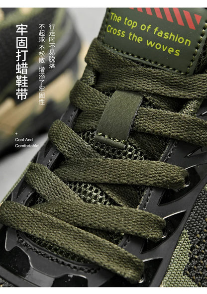 Men’s Camouflage Breathable Sports Shoes Comfortable Non-Slip Soft-Soled Shoes Suitable for Outdoor Activities