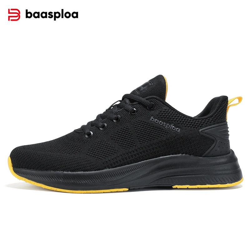 Baasploa Men's Running Shoes Brand, Male Designer Mesh Casual Sneakers, Lightweight Lace-Up New Male Outdoor Sports Tennis Shoes