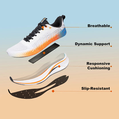 Baasploa Men Jogging Sports Shoes Carbon Plate Professional Cushioning Sneakers Male Outdoor Breathable Non-Slip Running Shoes