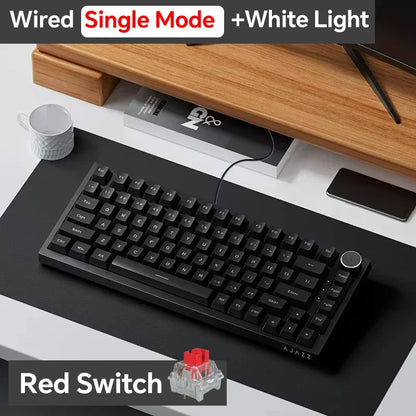 Ajazz AK820/AK820Pro Gaming Mechanical Keyboard Bluetooth 2.4G wireless/wired with hot-swappable volume buttons