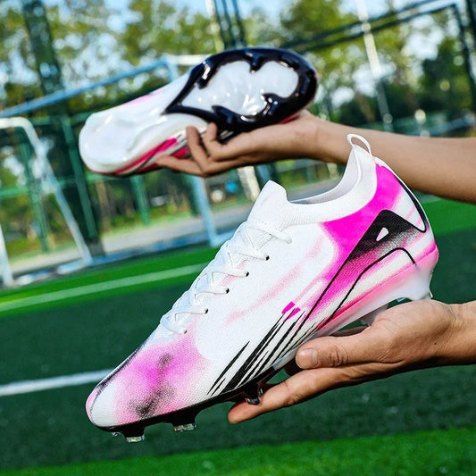 New Men Football Boots Match Soccer Shoes FG Ultralight Drop Shipping Training Shoes Cleats Outdoor Soccer Non-Slip Long Spikes