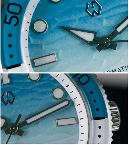 40mm Diver Watch Texture Men's Watches Automatic Mechanical Sapphire Waterproof 150 Meters Luminous Comes With Rubber Strap