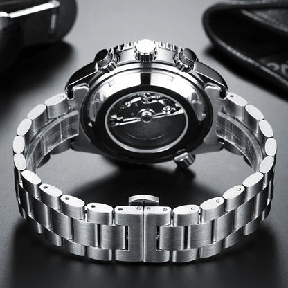 PAULAREIS P Brand Luxury Automatic Watch Men Fashion Calendar Waterproof Luminous Watch Stainless Steel Mechanical Watches Mens
