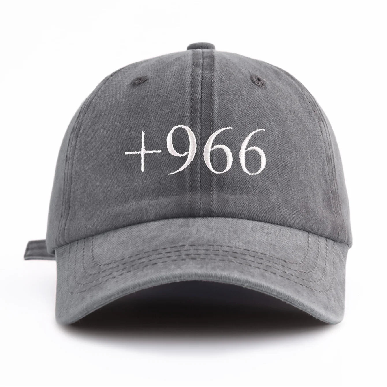 1pc +966 Embroidery Washed Baseball Cap for Adults,  Minimalist Retro Style Casual Soft Adjustable Dad Hat, Perfect As Gift