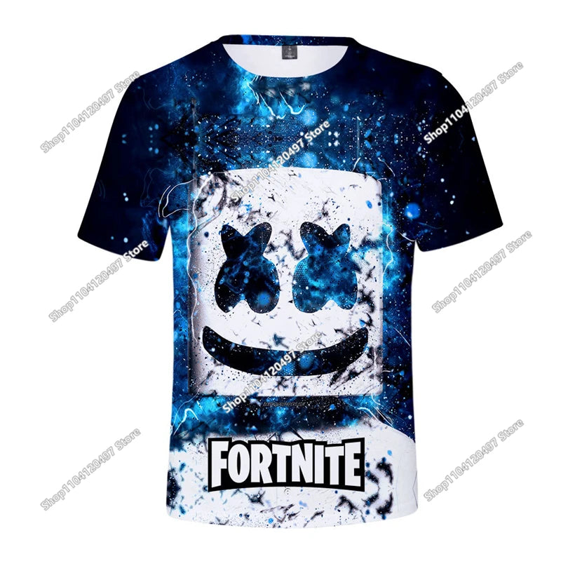 T-shirt 3D natalizia Fortnite, maglietta Battle Royale streetwear per bambini, Victory Game, uomo e donna, T-shirt Harajuku per adolescenti