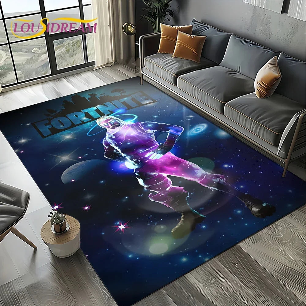2025 Games 3D F-Fortnite Cartoon Carpet Rug for Living Room Bedroom Home Sofa Decoration, Kids Play Area Rug Non-slip Floor Mat