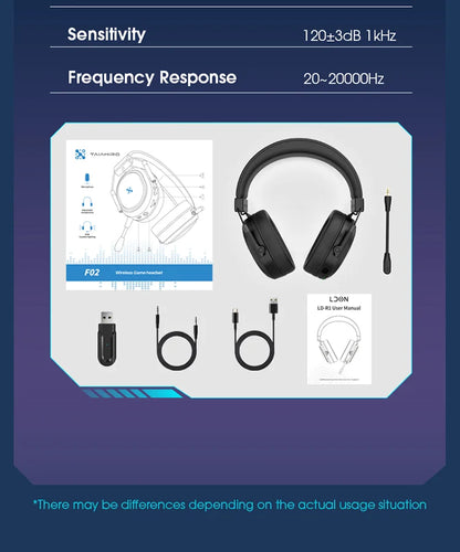 LDON kabelloses Gaming-Headset PS5 PS4 Bluetooth 2.4GHz Kopfhörer 3D-Surround-Sound Noise-Cancelling-Mikrofon niedrige Latenz