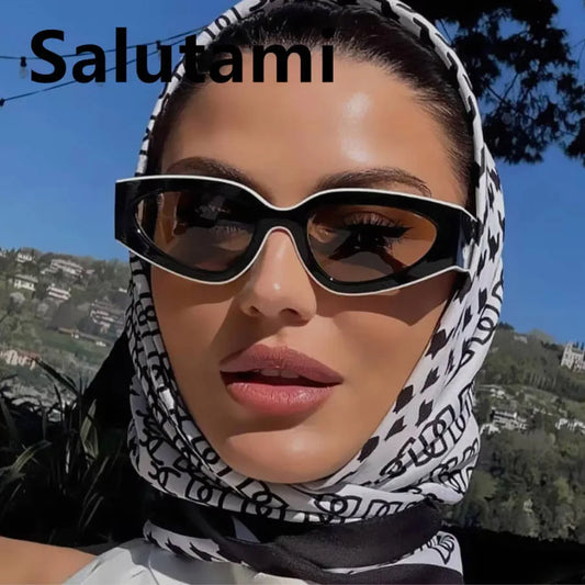 vintage patchwork small cat eye sunglasses fwomen new fashion brand black white gradient sun glasses ladies trendy sexy shades
