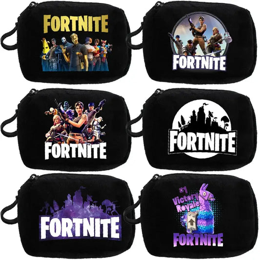 Fortnite Plüsch-Portemonnaie für Jungen und Mädchen, niedliche modische tragbare Geldbörse, Cartoon-Anime-Aufbewahrungstasche für Ausweise, Geburtstagsgeschenk für Kinder