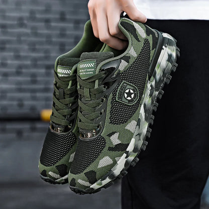 Men’s Camouflage Breathable Sports Shoes Comfortable Non-Slip Soft-Soled Shoes Suitable for Outdoor Activities