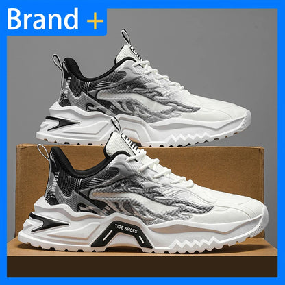 Herren-Sportschuhe, modische Schnürschuhe, vielseitig, rutschfest, mit dicker Sohle, bequeme Freizeit-Laufschuhe für Teenager und Herren, für den täglichen Gebrauch