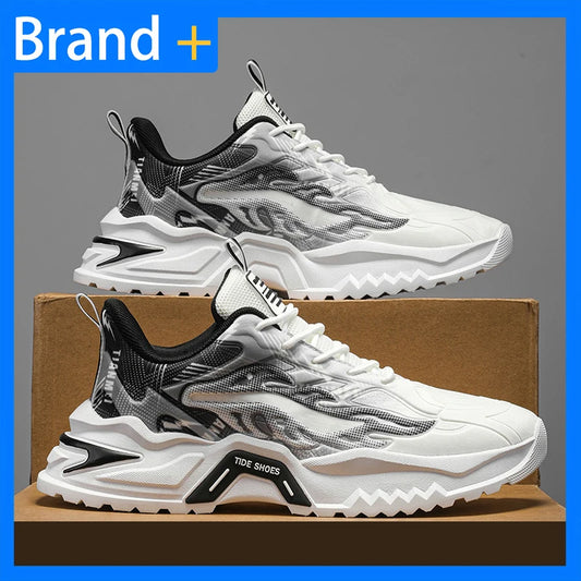 Men Sports Shoes Fashion Lace Up Versatile Non Slip Thick Soled Teenagers Daily Wear Comfortable Casual Running Shoes for Men