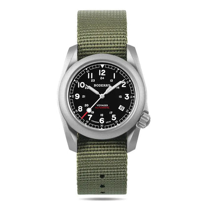 BODERRY Men's Automatic Watch 40MM Titanium Pilot Sport Mechanical Wristwatch 100m Waterproof Sapphire C3 Luminous NH35
